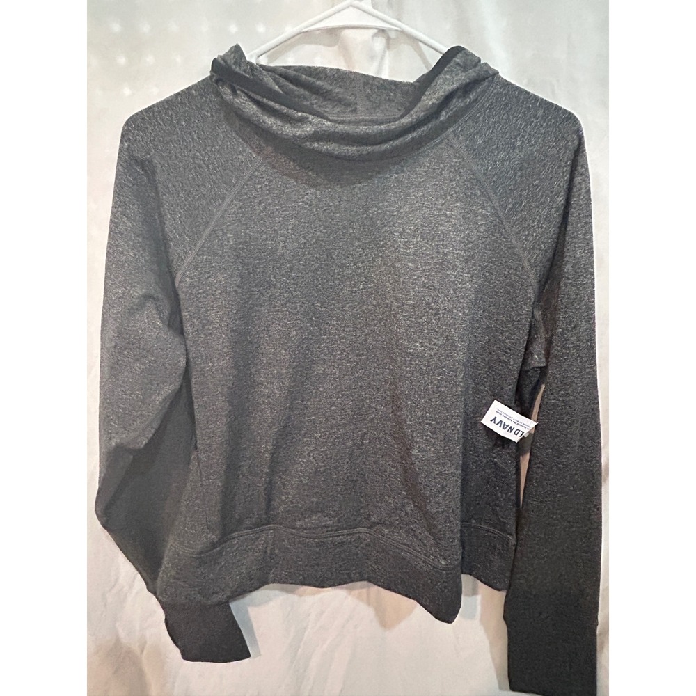 Old Navy Hoodie Pullover Women L Gray Good CozeCore Go-Dry Cowl Neck Activewear